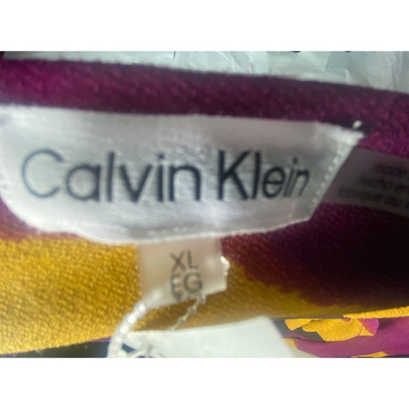 Calvin Klein Women's Tie Dye Long Sleeve Blouse Top XL Multicolor Abstract - Picture 2 of 5